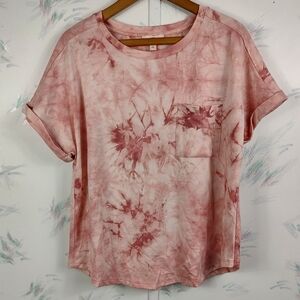 Como Vintage Pink Tie Dye Short Sleeve Top M EUC